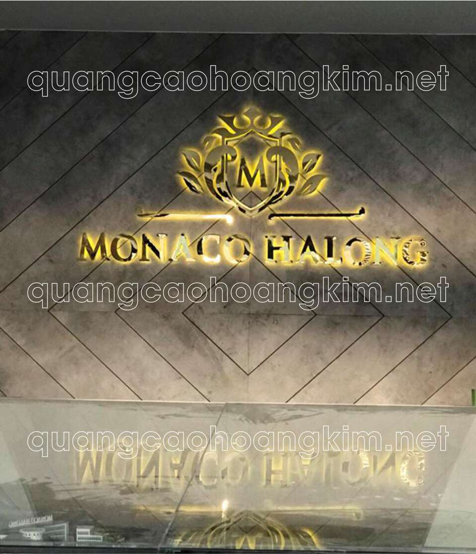 backdrop van phong gan logo inox 34 - BACKDROP VĂN PHÒNG GẮN LOGO INOX ĐẸP VÀ SANG TRỌNG
