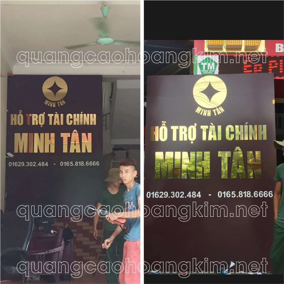 backdrop van phong gan logo inox 51 - BACKDROP VĂN PHÒNG GẮN LOGO INOX ĐẸP VÀ SANG TRỌNG