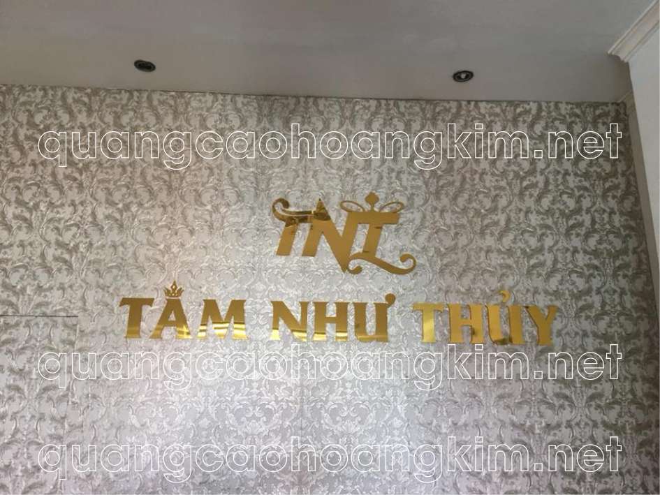 backdrop van phong gan logo inox 96 - BACKDROP VĂN PHÒNG GẮN LOGO INOX ĐẸP VÀ SANG TRỌNG