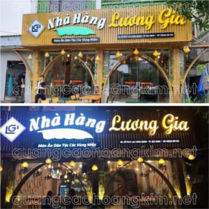 biển thanh lam tôn gắn chữ nổi quảng cáo siêu đẹp, bền