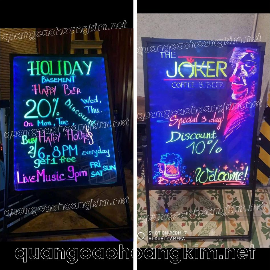 bang led huynh quang menu viet tay khung sat dep 2 - BẢNG ĐÈN LED HUỲNH QUANG MENU VIẾT TAY CỰC ĐẸP