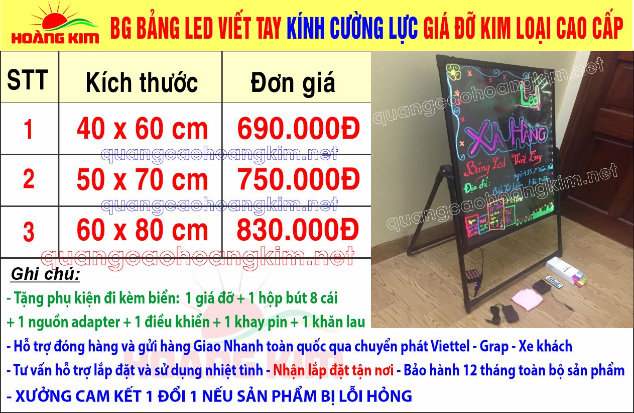 bao gia bang led huynh quang menu viet tay gia do khung kim loai - BẢNG ĐÈN LED HUỲNH QUANG MENU VIẾT TAY CỰC ĐẸP