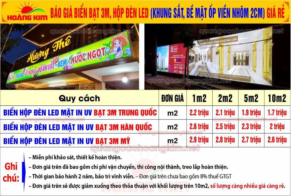 bao gia bien bat hop den 3m khung sat vien nhom 2cm - BIỂN BẠT 3M HỘP ĐÈN SANG TRỌNG, ĐẲNG CẤP, CỰC BỀN