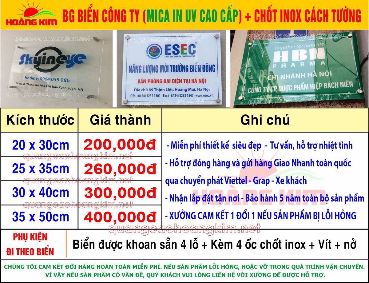 16 bg bien cong ty mica in uv cao cap chot inox cach tuong dep - BẢNG TÊN CÔNG TY MICA BẮT ỐC INOX CÁCH TƯỜNG ĐẸP