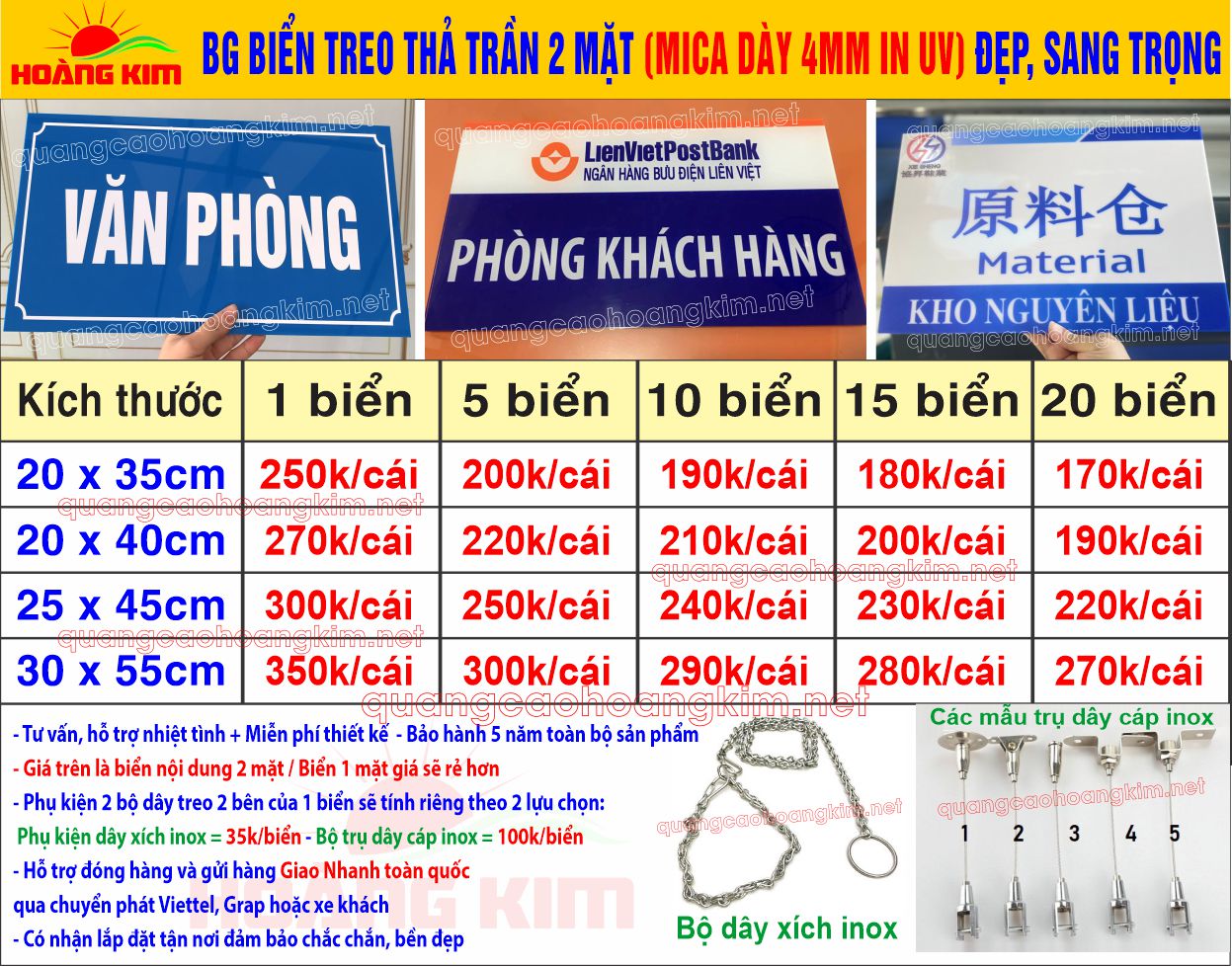 3 bg bien treo tha tran 2 mat mica day 4mm in uv dep sang trong - BIỂN THẢ TRẦN, BIỂN TREO DÂY TRẦN NHÀ TÊN PHÒNG ĐẸP