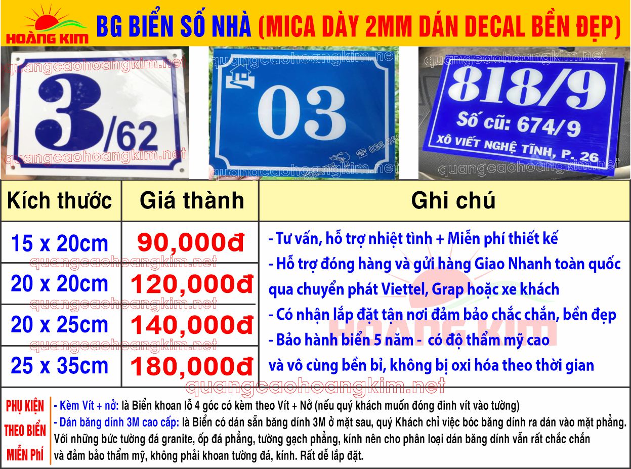 2 bg bien so nha mica day 2mm dan decal ben dep - LÀM BIỂN SỐ NHÀ, BẢNG SỐ NHÀ CỰC BỀN ĐẸP, GIÁ RẺ