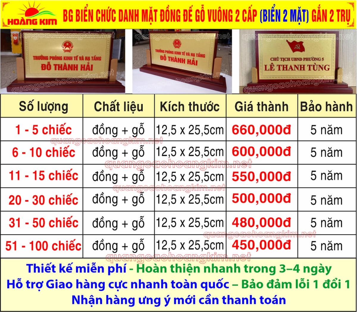 10 bg bien chuc danh mat dong de go vuong 2 cap bien 2 mat gan 2 tru - Biển Chức Danh Mặt Đồng Đế Gỗ Vu&ocirc;ng 2 Cấp Gắn 2 Trụ  &ndash;  Đẳng Cấp L&atilde;nh Đạo