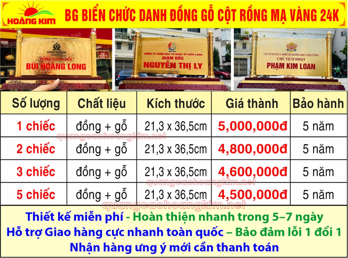 16 bao gia bien chuc danh mat dong 2 cot rong ma vang 24k gan de go - BIỂN CHỨC DANH ĐỒNG GỖ CỘT RỒNG MẠ V&Agrave;NG 24K &ndash; BIỂU TƯỢNG QUYỀN LỰC & ĐẲNG CẤP L&Atilde;NH ĐẠO