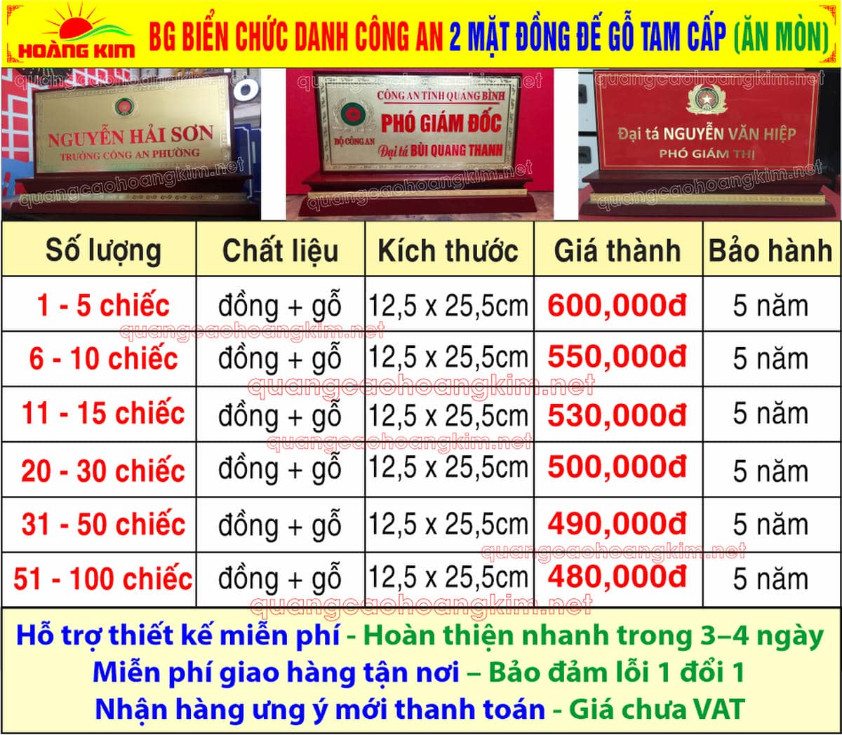 4 bao gia bien chuc danh cong an mat dong go tam cap 2 mat - BIỂN CHỨC DANH C&Ocirc;NG AN ĐỂ B&Agrave;N CỰC ĐẸP, SANG TRỌNG