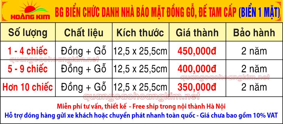 bao gia bien chuc danh nha bao dong go de tam cap 1 mat - BIỂN CHỨC DANH NHÀ BÁO, TỔNG BIÊN TẬP ĐẸP, CAO CẤP