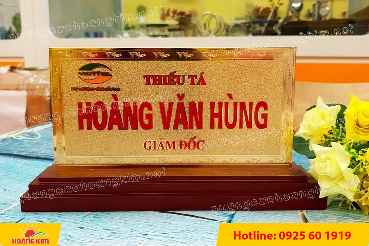 bien chuc danh quan doi mat dong 2mm kt11x22cm de go co ma vang 24k 2 - BIỂN CHỨC DANH QU&Acirc;N ĐỘI, BẢNG T&Ecirc;N ĐỂ B&Agrave;N CỰC ĐẸP
