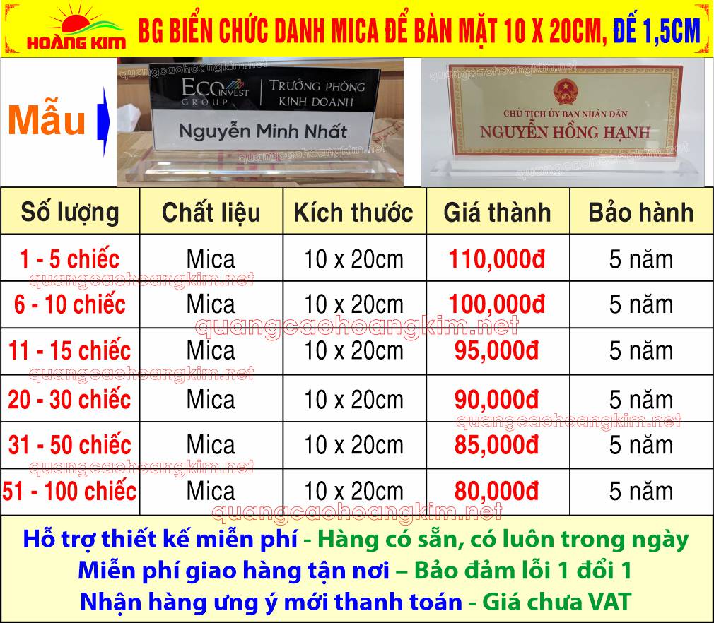 3 bao gia bien chuc danh mica 10x20cm de vat 1.5cm t4 2026 net - BIỂN LỄ T&Acirc;N ĐỂ B&Agrave;N SANG TRỌNG, ĐẸP, ĐA DẠNG MẪU M&Atilde;