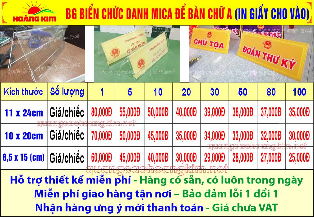 8 bao gia bien chuc danh mica chu a t4 2026 net - BIỂN CHỨC DANH, BẢNG T&Ecirc;N ĐỂ B&Agrave;N CỰC ĐẸP, SANG, RẺ
