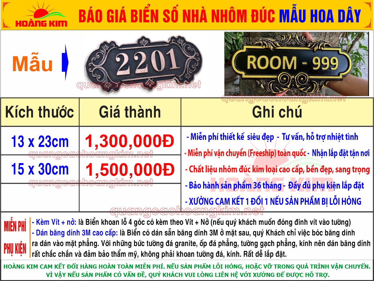 bao gia bien so nha nhom duc mau hoa day t10 - BIỂN BẢNG SỐ NHÀ NHÔM ĐÚC CỰC BỀN ĐẸP, SANG TRỌNG