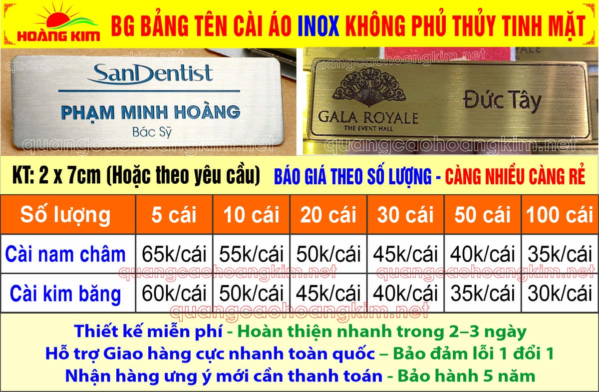 200 MẪU BẢNG TÊN NHÂN VIÊN CỐ ĐỊNH TUYỆT ĐẸP 2 bg bang ten cai ao inox khong phu thuy tinh mat - 200 MẪU BẢNG TÊN NHÂN VIÊN CỐ ĐỊNH TUYỆT ĐẸP