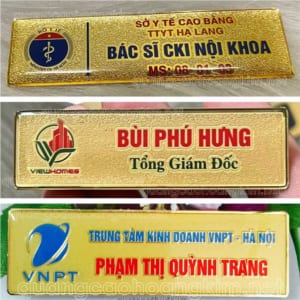 BẢNG TÊN GẮN ÁO NỀN SẦN MẠ VÀNG 24K CỰC CAO CẤP