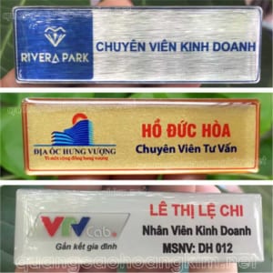 BẢNG TÊN NHÂN VIÊN CÀI ÁO NHÔM ĐẸP, BỀN, BẮT MẮT