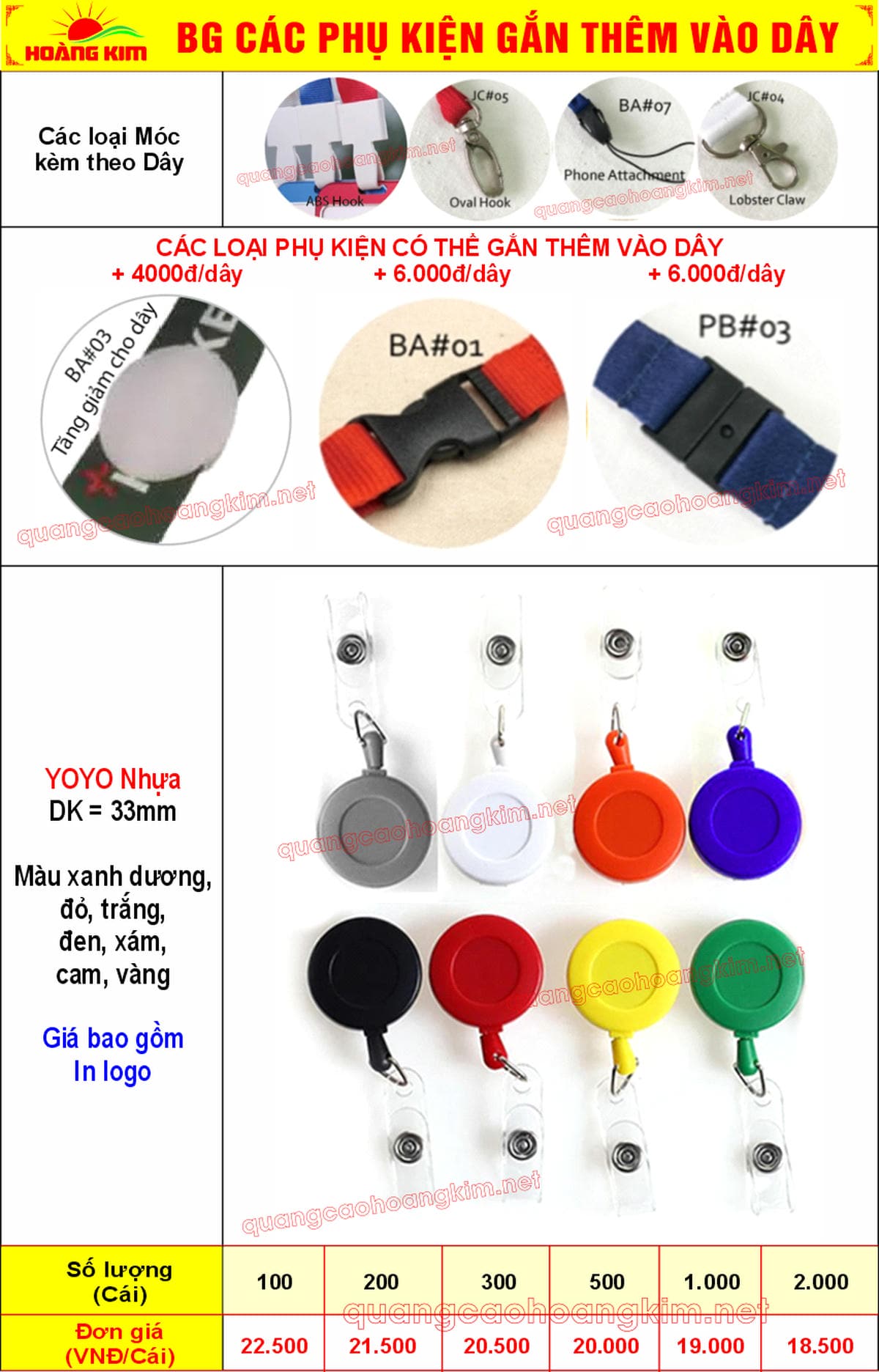 bao gia phu kien va yoyo deo the bang ten nhan vien - BẢNG T&Ecirc;N NH&Acirc;N VI&Ecirc;N ĐEO CỔ CỰC ĐẸP, NHIỀU MẪU M&Atilde;