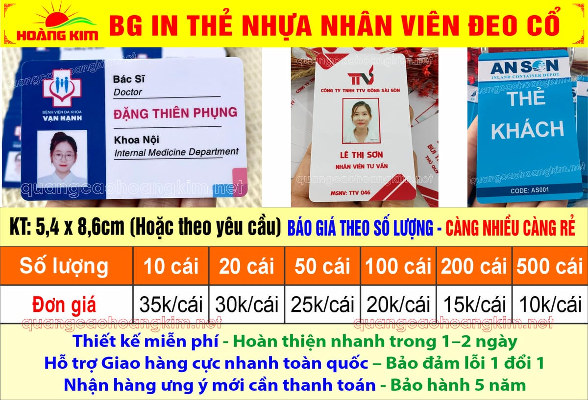 bg in the nhua nhan vien deo co - IN THẺ NHỰA GI&Aacute; RẺ &ndash; THIẾT KẾ V&Agrave; IN THẺ PVC THEO Y&Ecirc;U CẦU