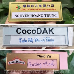 THẺ TÊN MICA LOGO IN CỐ ĐỊNH, PHẦN TÊN THAY ĐỔI ĐẸP