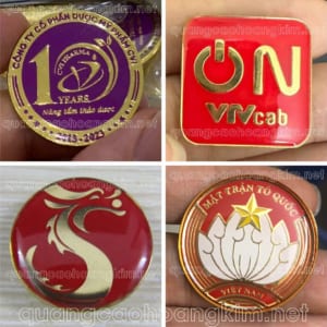 HUY HIỆU CÀI ÁO MẠ VÀNG 24K ĐỔ MÀU LOGO SANG TRỌNG