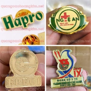 LÀM LOGO, HUY HIỆU CÀI ÁO ĐỒNG ĂN MÒN CẮT BẾ THEO HÌNH CÓ MẠ VÀNG 24K SANG TRỌNG