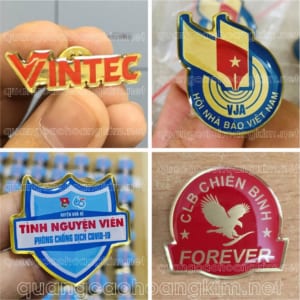 HUY HIỆU ĐỒNG CÀI ÁO CẮT BẾ THEO LOGO KHÔNG MẠ – GIÁ XƯỞNG, LÀM NHANH