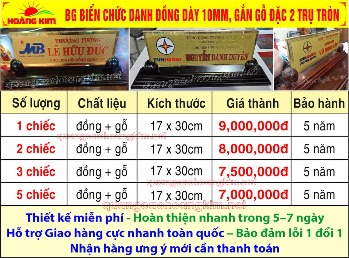 19 bao gia bien chuc danh mat dong 10mm gan de go huong 2 tru tron - BIỂN CHỨC DANH ĐỒNG D&Agrave;Y 10MM &ndash; ĐẾ GỖ ĐẶC 2 TRỤ TR&Ograve;N | NẶNG TAY &ndash; ĐẦM CHẤT &ndash; CHUẨN L&Atilde;NH ĐẠO