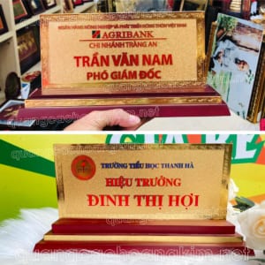 bia bien chuc danh mat dong 2mm co ma vang 24k de go tam cap 11x22cm dep 300x300 - BIỂN CHỨC DANH MẶT ĐỒNG ĐẾ GỖ TAM CẤP – DÒNG CAO CẤP CHO LÃNH ĐẠO