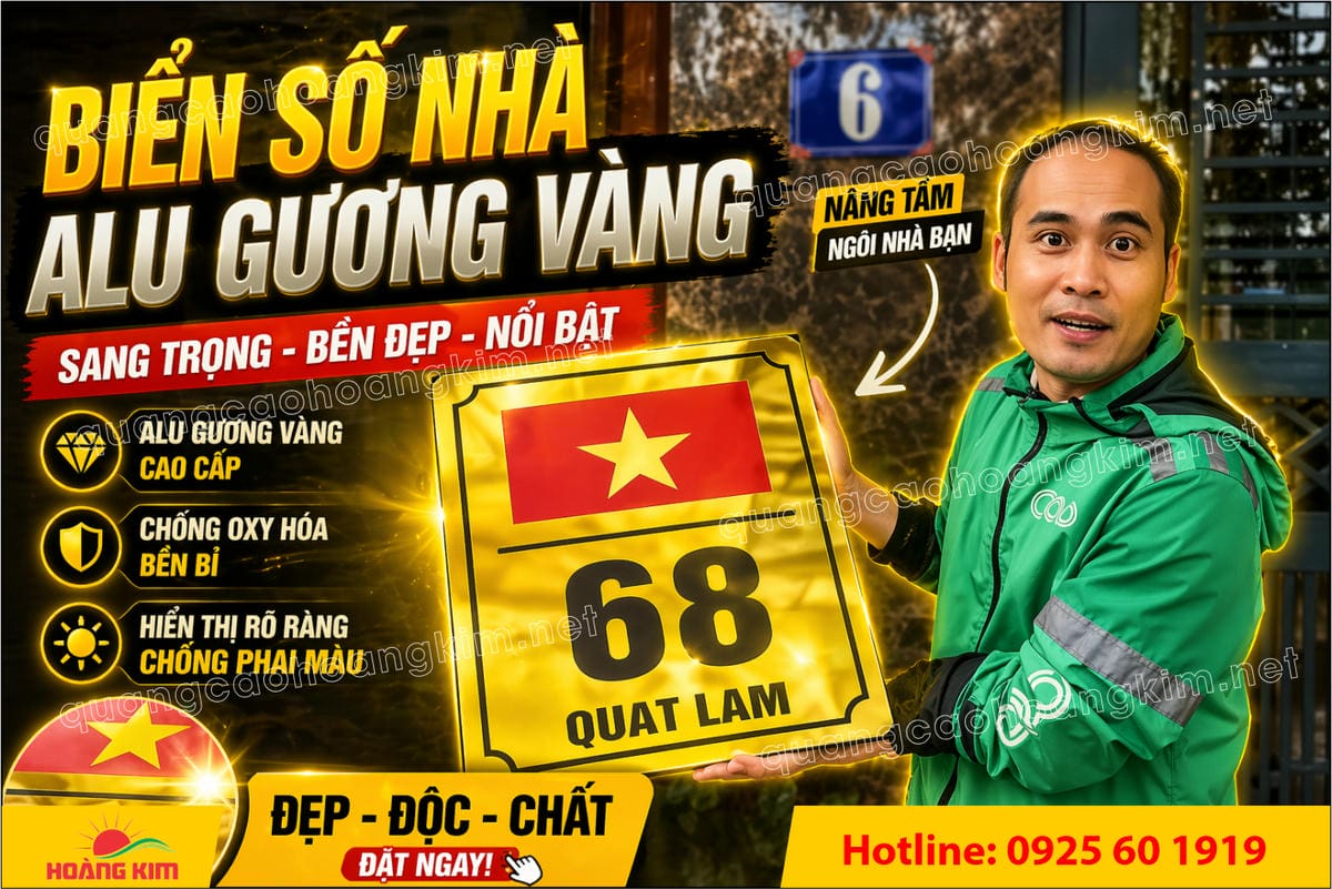 bien so nha alu guong vang 68 - Biển Số Nhà Alu Gương Vàng Sang Trọng - Bền Đẹp - Nổi Bật - Giá Lại Cực Rẻ